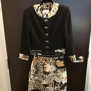 Cache Black Leopard Suit Size 6